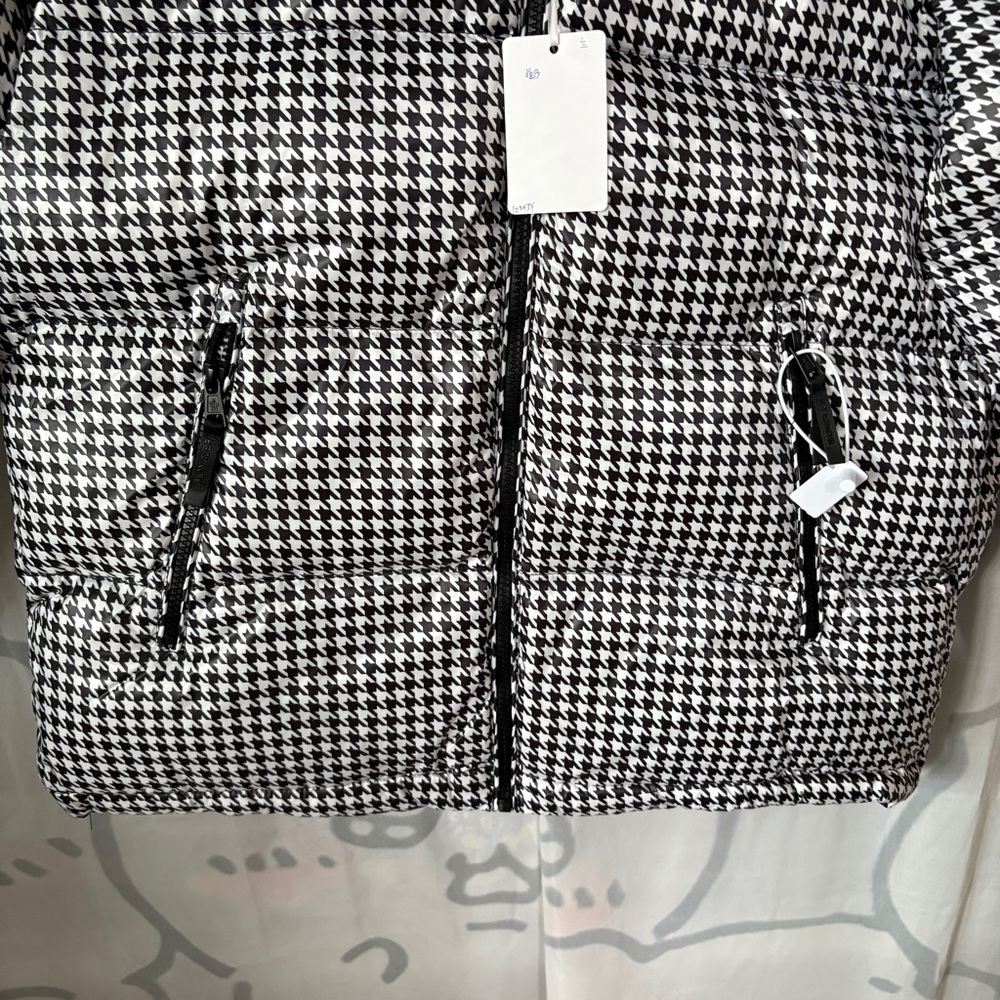 Moncler Houndstooth Patchwork Down Jacket - image 3